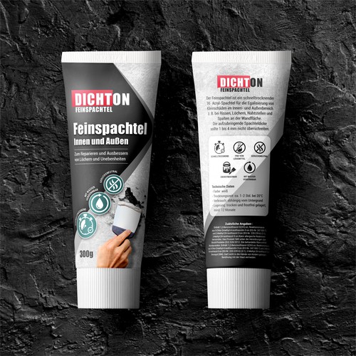 TUBE LABEL DESIGN FOR WALL PUTTY PRODUCT