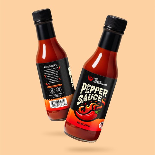 PEPPER SAUCE BOTTLE LABEL DESIGN
