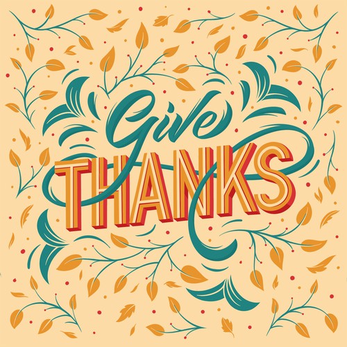 Thanksgiving lettering design